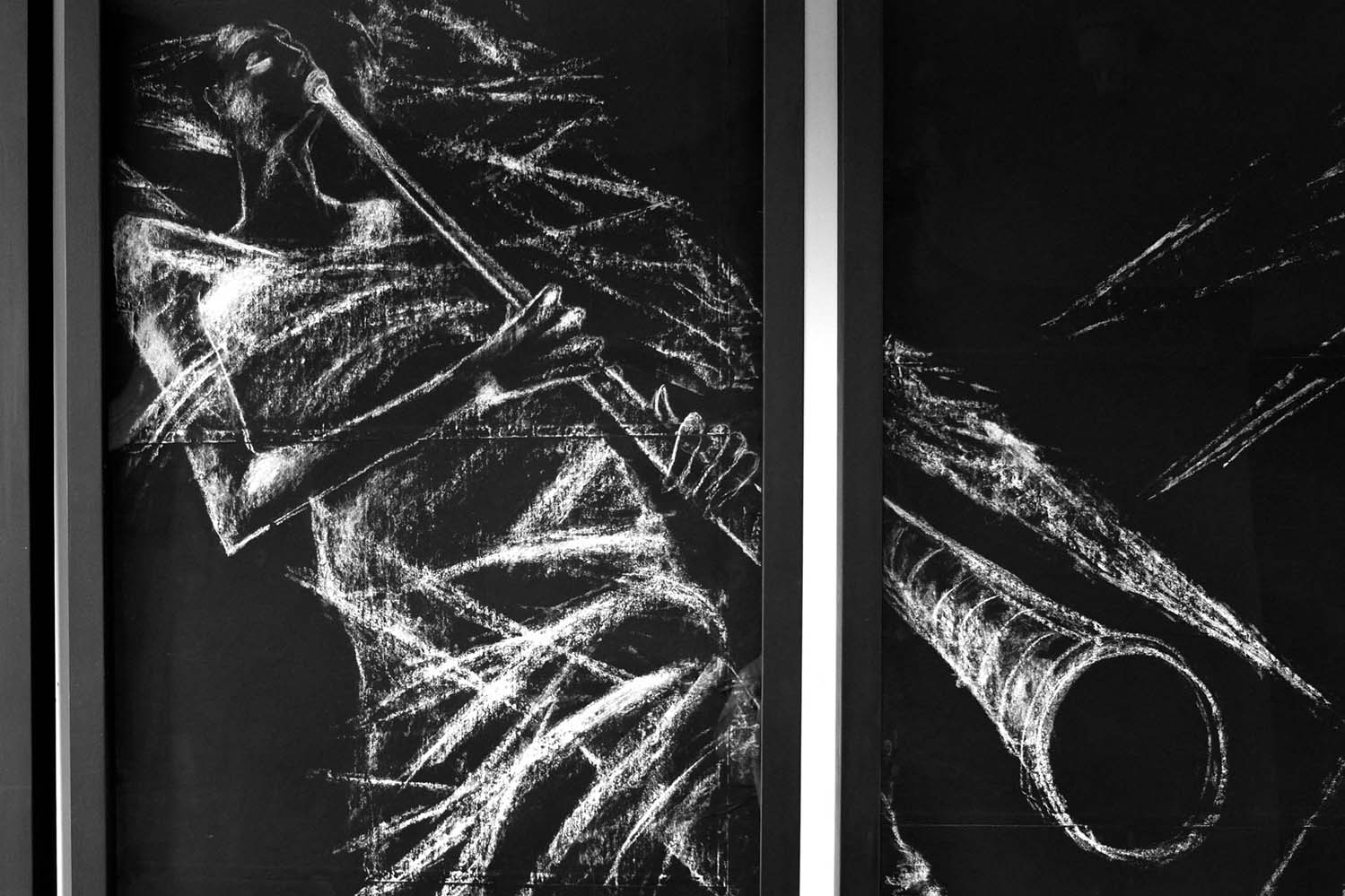 Flying Angel Chalk and Black Paper Design for West Screen