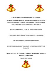 CHRISTMAS STALLS noticeboard 8