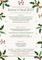 Jimmy's dinner 14 January 2023