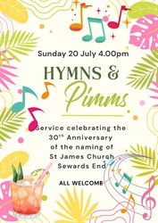 Hymns and Pimms Poster 2025
