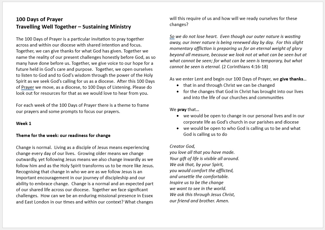 100 days of prayer week1