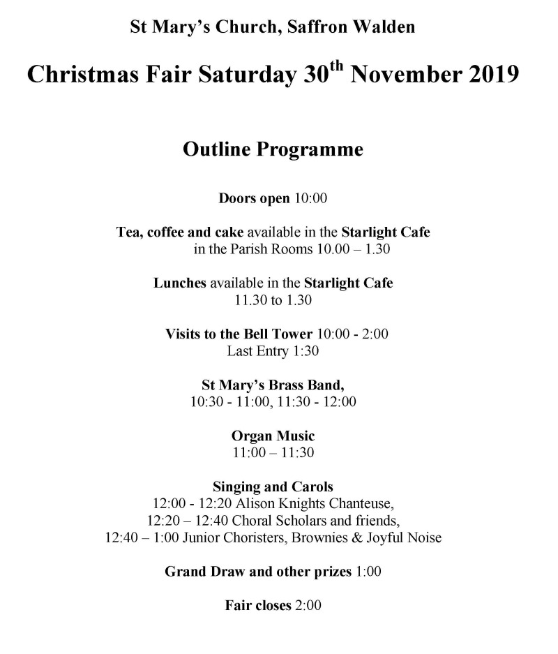 Christmas Fair Programme 2019-